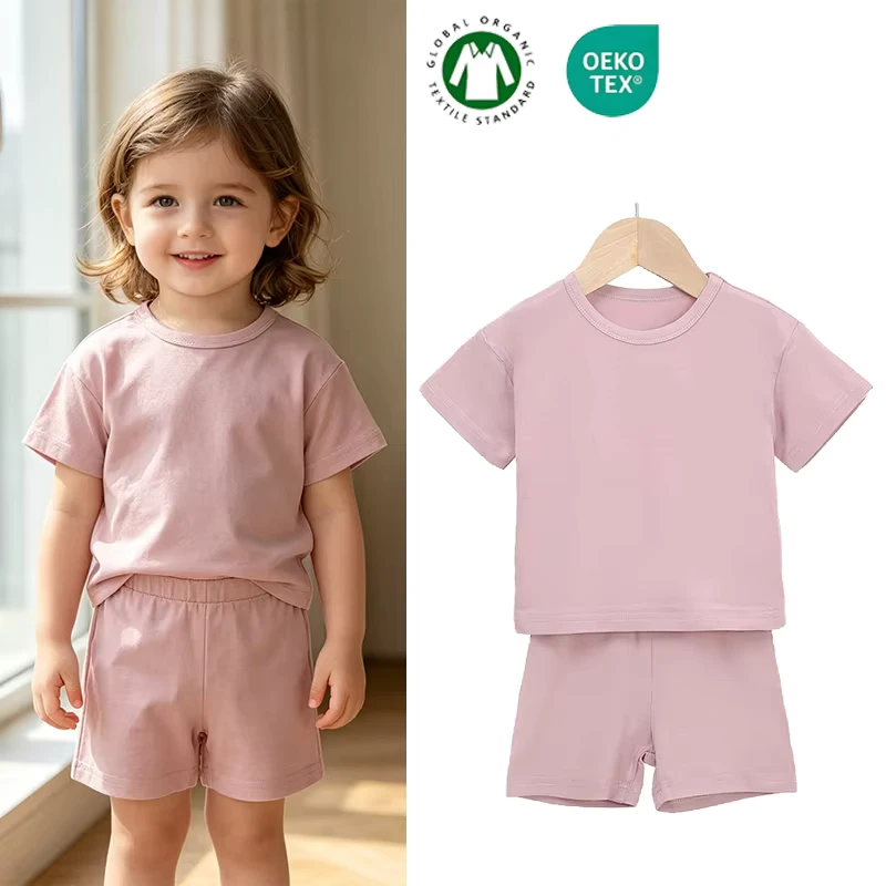 CHINEE Summer Bamboo Baby Pajama Set for Babies Unisex Soft Bamboo Baby Short Set Kids Children Clothing Set