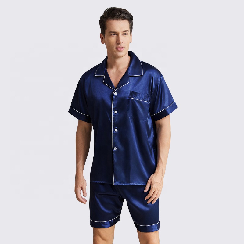 CHINEE Summer Men Home Set Thin Pajamas Men's Loose Sleepwear Home Pajama Set