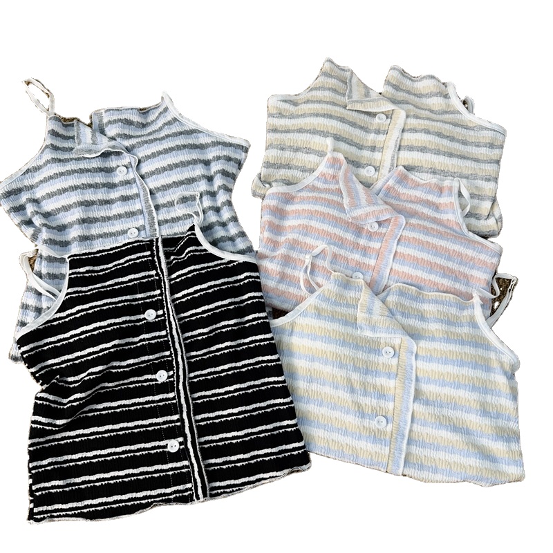 CHINEE Summer New Design Elegant Colorful Stripe Women's Sleepwear Set With Lace Trim Sexy Sling Pajama Set 5 Colors Can Be Mixed