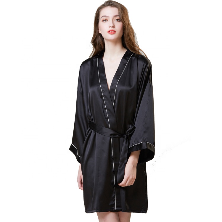 CHINEE Summer Satin Robe Women's Kimono Bridal Robes Wedding Party Satin Sleepwear