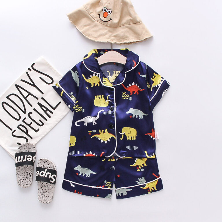 CHINEE-Summer-Short-Sleeve-Pajamas-for-Kids-Soft-and-Comfortable-Indoor-Home-Wear-Toddler-Boys-Sleepwear-for-Boys-and-Girls