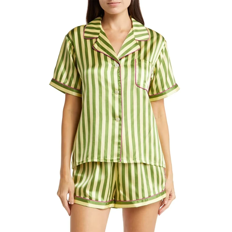 CHINEE Summer Silk Satin Pajamas for Women