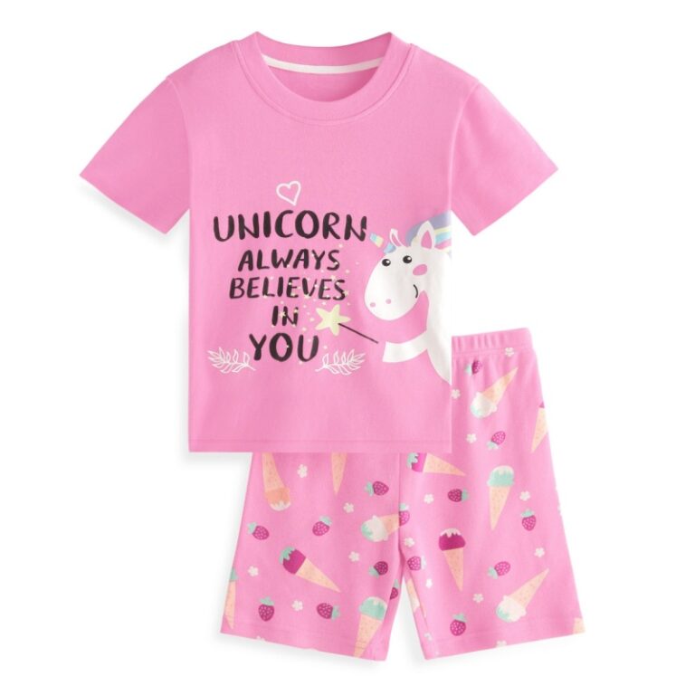 CHINEE-Summer-Toddle-Custom-Unisex-2-Piece-Breathable-Quick-Dry-Pajama-Set-for-Kids-100-Cotton-Short-Sleeve-European-American-Style