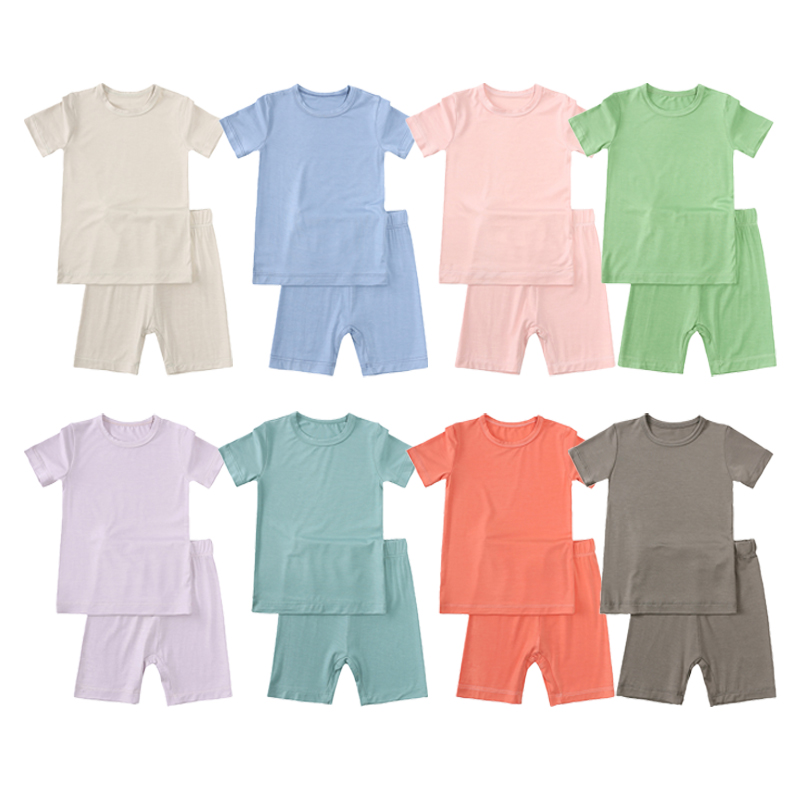 CHINEE Summer Toddler Children Kids Boys Girls Boy Korean Pajamas Suit Sleepwear Bamboo Homewear Jogging Clothing Baby Pajama Set