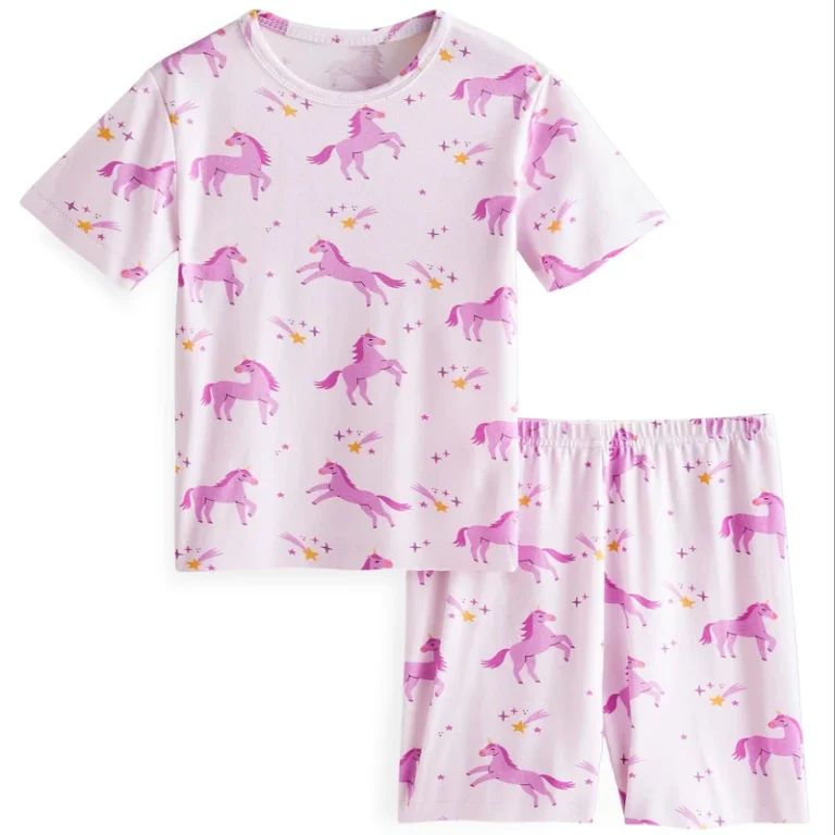 CHINEE-Summer-Toddler-and-Kids-Bamboo-Homewear-Jogging-Suit-2pcs-Short-Sleeve-Pajama-Set-Comfortable-Sleepwear-for-Babies