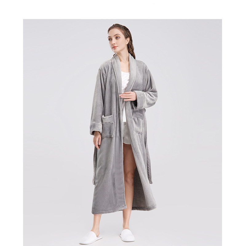 CHINEE Super Absorbent Good Quality Women Coral Fleece Luxury Bathrobe Loss Plush Spa Robe
