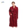 CHINEE Super Fluffy Custom Logo Red Bathrobe Woman Luxury Hotel Spa Aesthetic Unisex Flannel Red Bath Robe