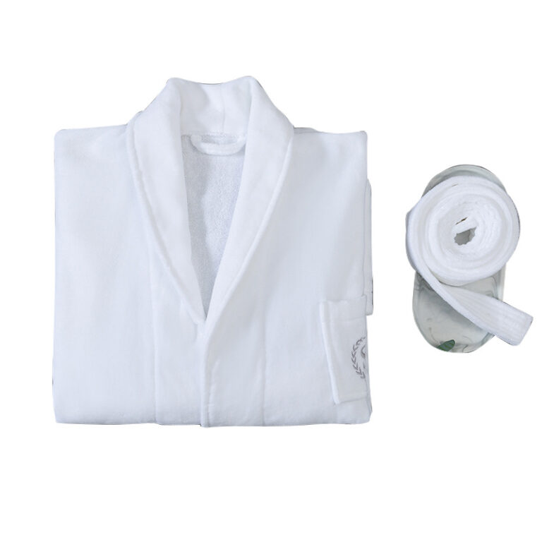 CHINEE Super Fluffy Custom Unisex Hotel Spa Aesthetic Bath Robe White 100% Cotton Bathrobe for Resorts