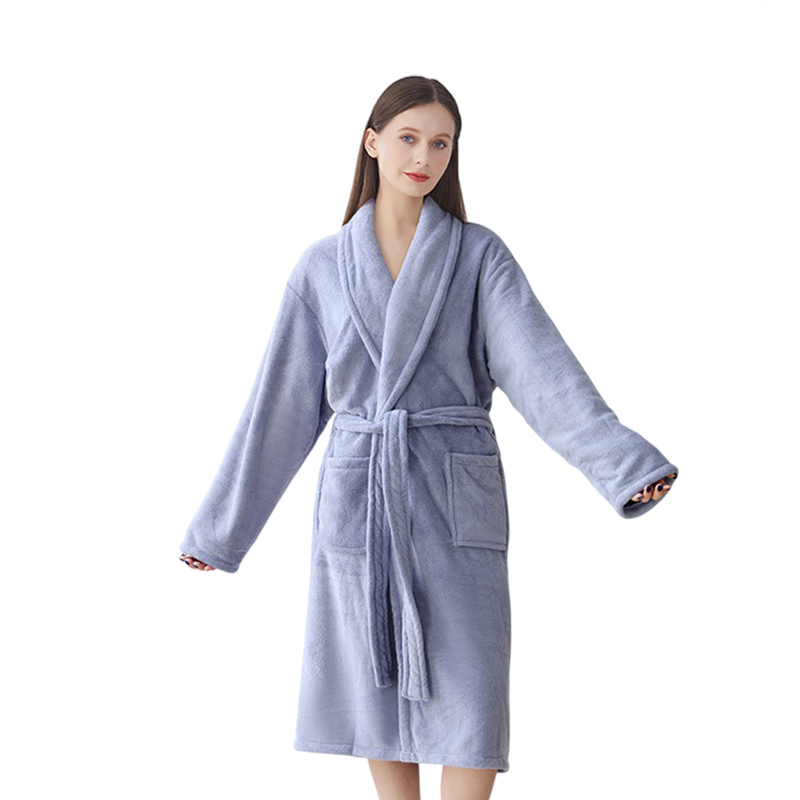 CHINEE Super Soft Warm Bathrobe Coral Fleece Terry Cloth Towel Hotel Spa Robe Custom Logo Color Gown Women Men Oversized Long Bathrobe