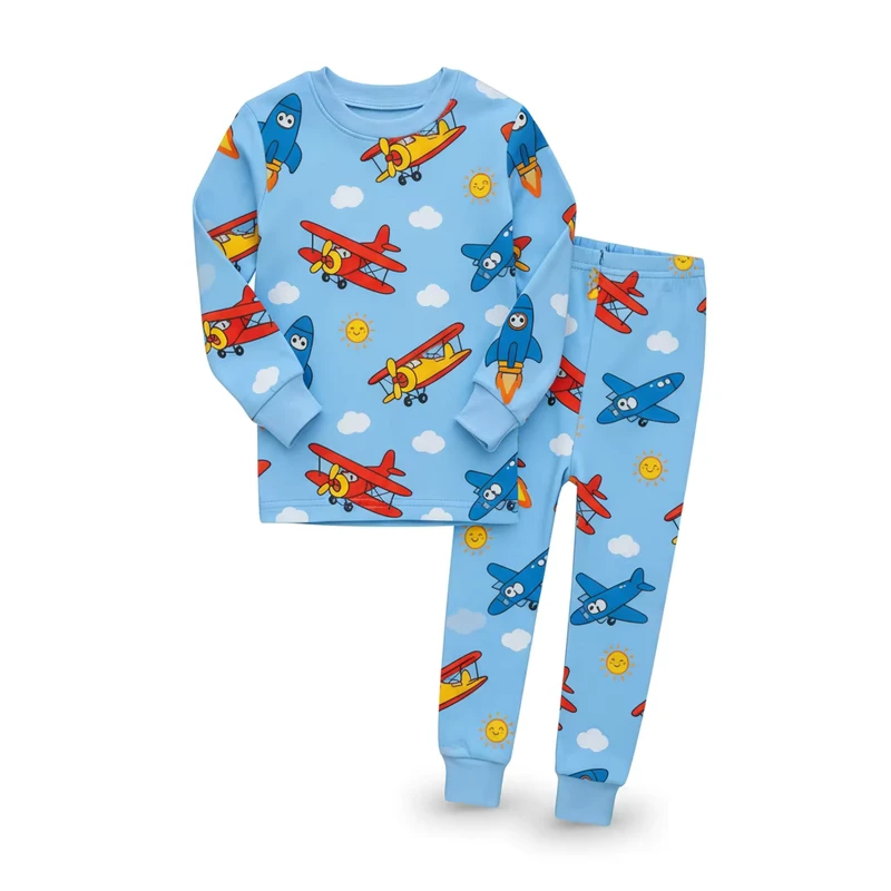 CHINEE Sustainable 100% Organic Cotton Casual Baby Winter Pajamas Set Customized Pattern Size Moisture Wicking Soft Touch Bespoke
