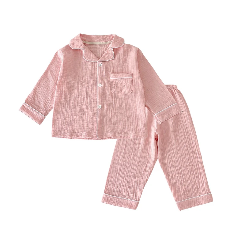 CHINEE Tie front Toddler Pajamas in a Universal Style Customizable in Color Made of Pure Cotton Summer Casual