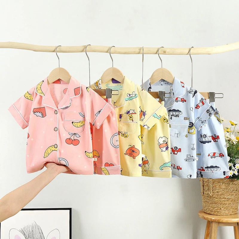 CHINEE Toddler Boys Pajama Set Summer Cotton Little Kids Pjs Sleepwear 1 9T Short Sleeve Baby Boy Clothes Children s Clothing