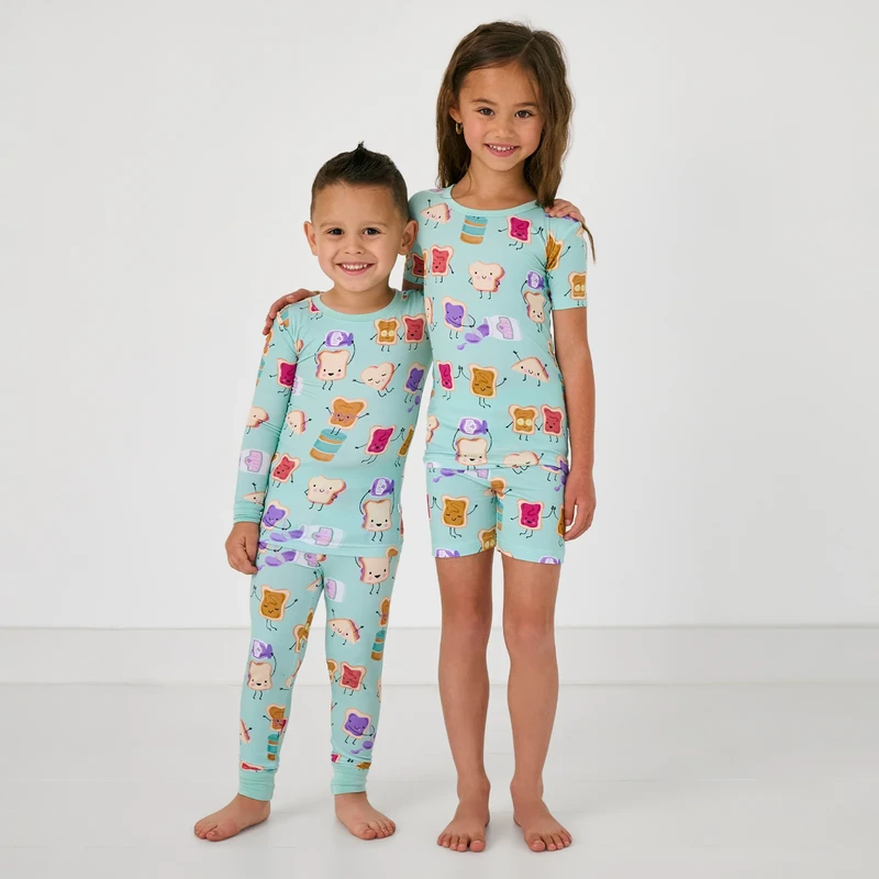 CHINEE Toddler Boys Planet Print Children Pajamas Kids Pyjamas Bamboo Pajamas Skin Friendly Pajama Set Baby Boy Clothes