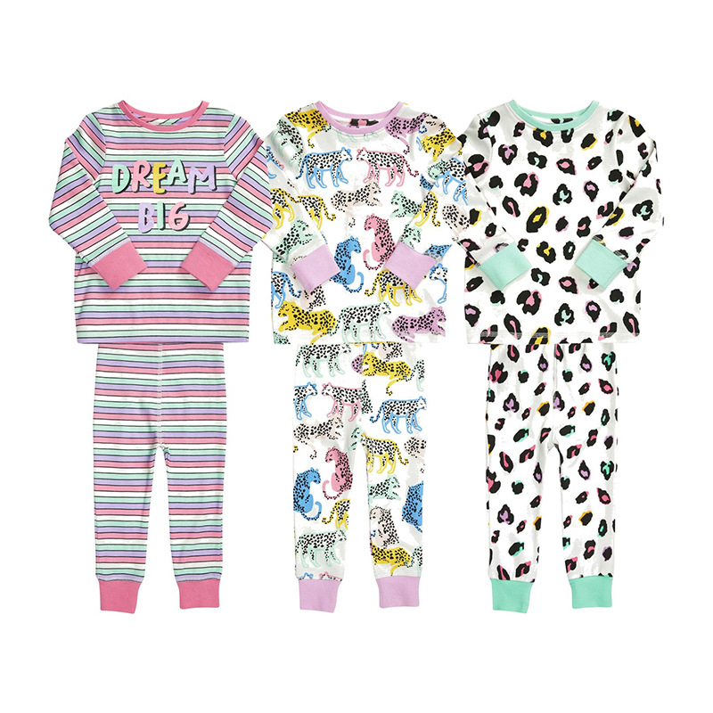 CHINEE Toddler Children Pjs Girls Boys Warm Organic Cotton Kids Pajamas Set Custom Long Sleeve Kids Pyjamas