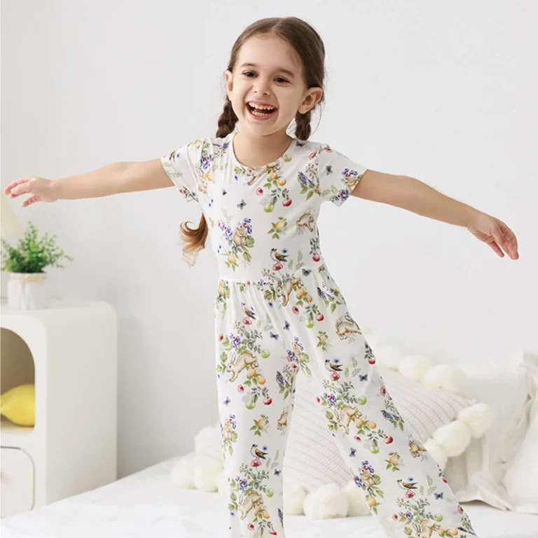 CHINEE-Toddler-Girl-Sleepwear-Jumpsuits-Custom-Summer-Bamboo-Cartoon-Soft-Cotton-Pajama-Sets-Kids-Outfit-Modal-Children-Clothing