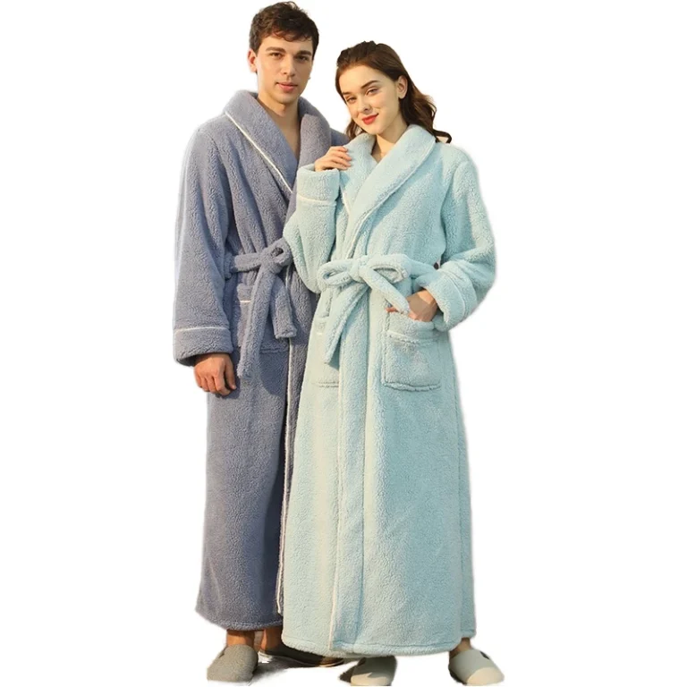 CHINEE-Top-Quality-Fluffy-Robe-100-Polyester-Coral-Fleece-Bathrobe-Skin-friendly-Super-Soft-Thick-Long-Robe-Bathrobes-Unisex