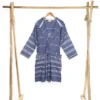 CHINEE Turkish Unisex Casual Luxury Woven Pestemal Bathrobe 100% Cotton Hooded Striped Pattern Plus Size Elegant Quick Dry Breathable