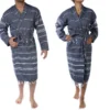 CHINEE Turkish Unisex Casual Luxury Woven Pestemal Robe 100% Cotton Hooded Striped Plus Size Elegant Quick Dry Breathable
