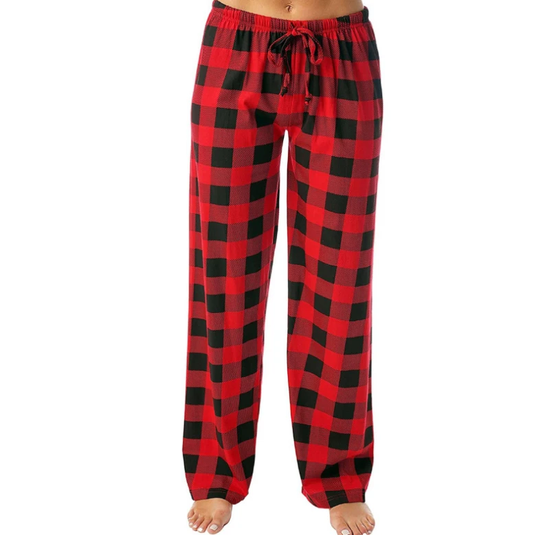 CHINEE Ultra Lightweight Pjs Bottoms Brush Pajama Sleep Lounge Pants Women Plaid Pajama Pants