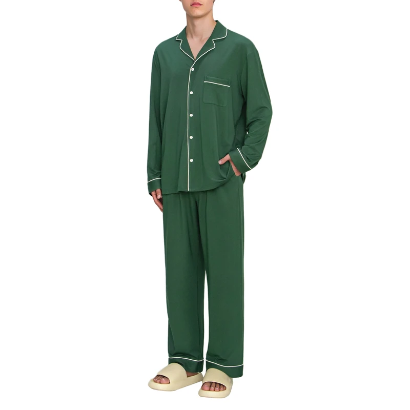 CHINEE Ultra Soft Bamboo Viscose Men Sleepwear Mens Pajamas Loungewear Pjs Pyjamas Lounge Wear Sets