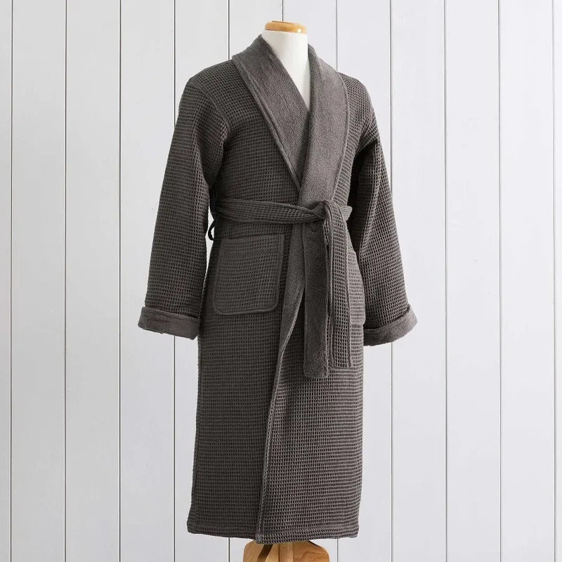 CHINEE Ultra Thick Winter Bathrobe Spa Bath Robe with Embroidered Technics Quick Dry Cotton Shawl for Home Use