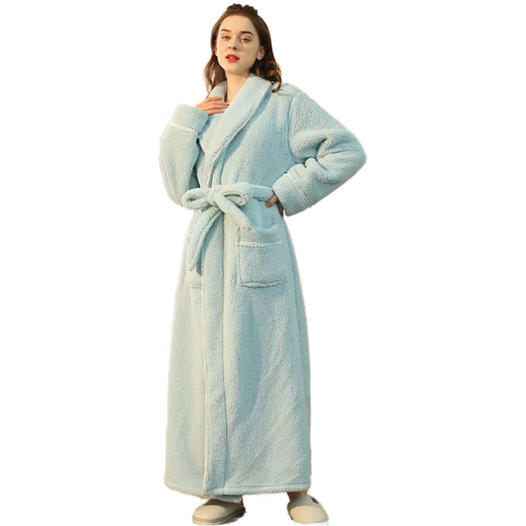 CHINEE-Unisex-100-Cotton-Bathrobe-Quick-Dry-Soft-Robe-with-Embroidered-Technics-Direct-Factory-for-Home-Use-and-Hotels