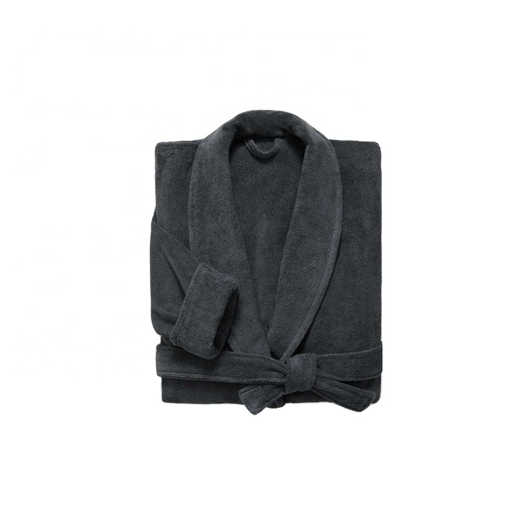 CHINEE Unisex 100% Egyptian Cotton Bathrobe High Quality Terry Fabric Shawl Collar Robe In Solid Color With Custom Logo
