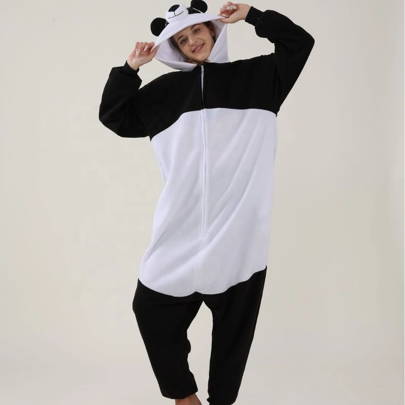 CHINEE Unisex Adult Cartoon Costume Halloween Christmas Panda Fleece Onesie Pajamas A 558