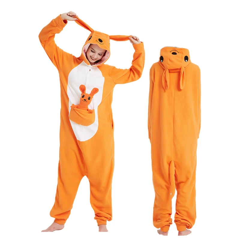 CHINEE Unisex Adult Print Fleece Onesie Winter Sleepwear Pajamas Soft Collar Hood Adult Cosplay Animal Costume Logo Front for Women