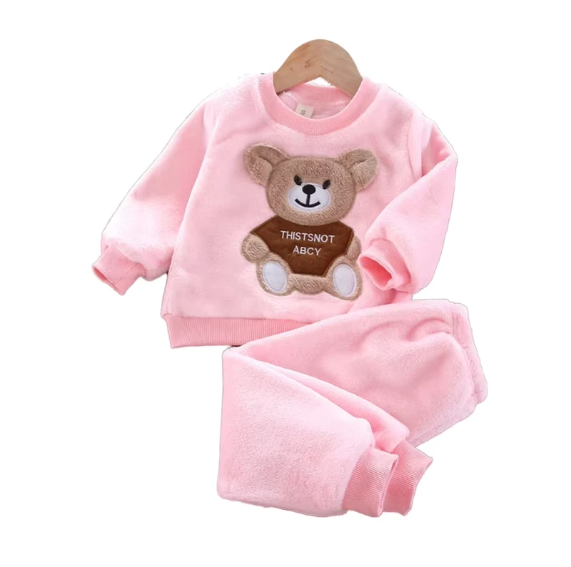 CHINEE Unisex Cute Cartoon Baby Sleepwear Winter Pajama Set for Kids Toddlers Casual Style Home Wear Clothes 100% Cotton Boys Girls