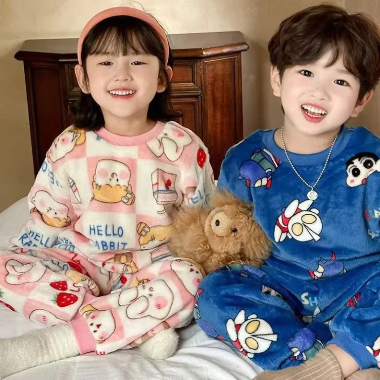 CHINEE-Unisex-Kids-Baby-and-Toddler-Soft-and-Warm-Homewear-Set-for-Both-Boys-and-Girls-Cute-Cartoon-style-Baby-Pajamas-for-Winter