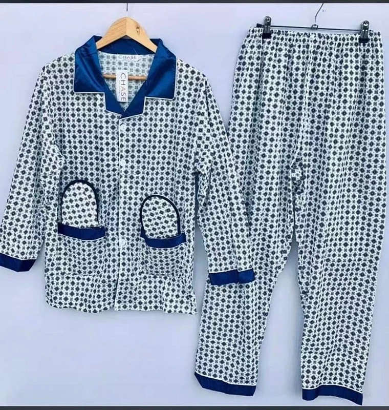 CHINEE Unisex Pyjamas for Both Women and Men Long Sleeve Trousers With Slippers Home Sleepwear Soft Knitting Fabric Night Wear for Men