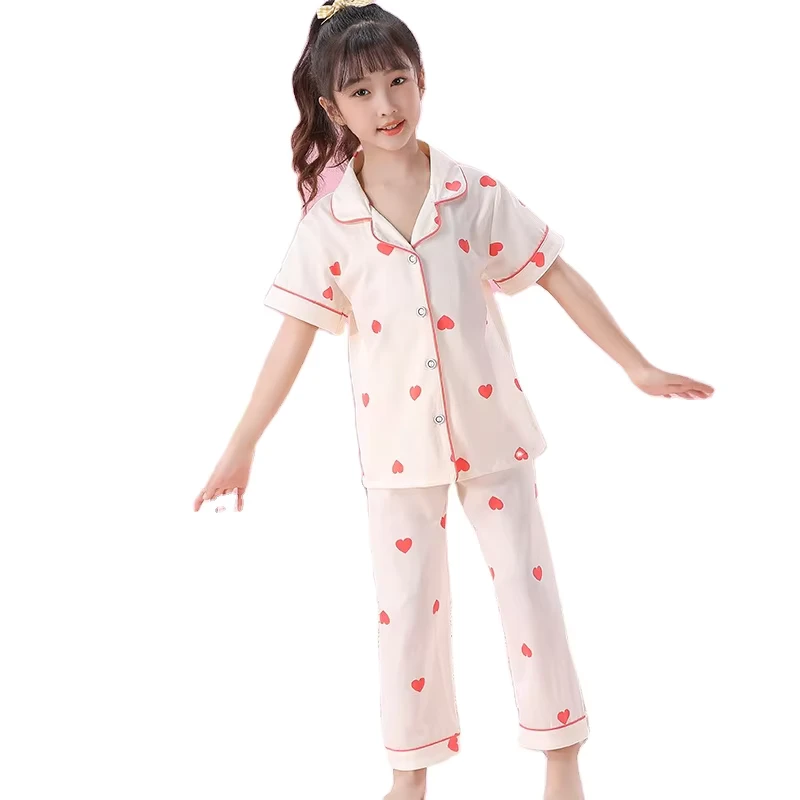 CHINEE Unisex Short Sleeve Kids Pajama Set Girls Bed Time Toddler Sleepwear Two Piece Baby Pajamas RTS Unisex Pajamas