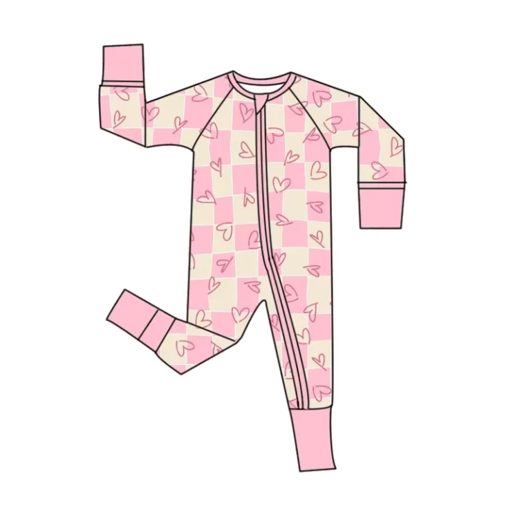 CHINEE-Valentine-Print-95-Bamboo-5-Spandex-Bamboo-Baby-Pajamas-Kids-Long-Sleeve-Sleepwear-Jumpsuit-Romper