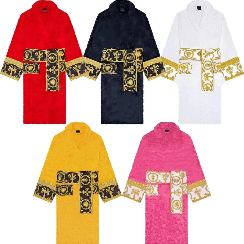 CHINEE Versa Robe Sleepwear Women Nightie Cotton Allure Luxury Men's Pajamas Winter Solid Nighty Designer Brand Bathrobe Jacquard