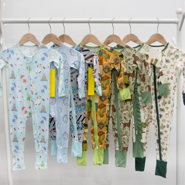 CHINEE-WEIWEI-Custom-Print-Bamboo-Fiber-220-GSM-Anti-Shrink-Baby-Zipper-Footed-Sleeper-Romper-Toddler-Kids-Pajamas
