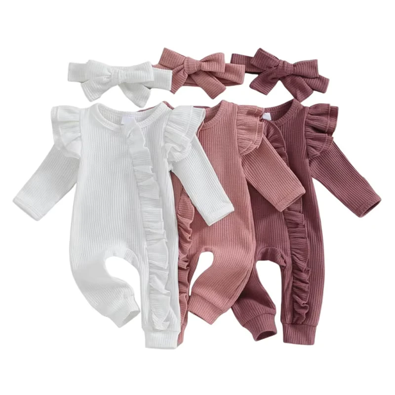 CHINEE Waffle Zipper Pajamas Baby Romper Sustainable Knitted Baby Onesie Custom Newborn Sleepwear Baby Clothes Infant Sleepsuit