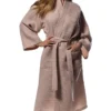 CHINEE Warm Thermal Luxury Spa Bath Robe Women Plush Fleece Turkish Terry 100% Cotton Kimono with Custom Logo