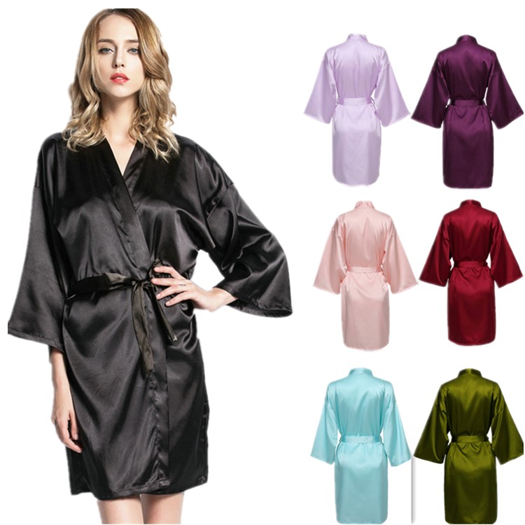 CHINEE Wedding Spa Beauty Salon Women Bride Bridesmaid Bridal Party Satin Silk Bathrobes Sleepwear Kimono Robe Robes Dressing Gowns