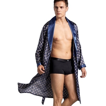 CHINEE Wholesaler Summer Silk Soft Plus Size Men Pajamas Bathrobe With Logo Satin Custom Luxury Bathrobe