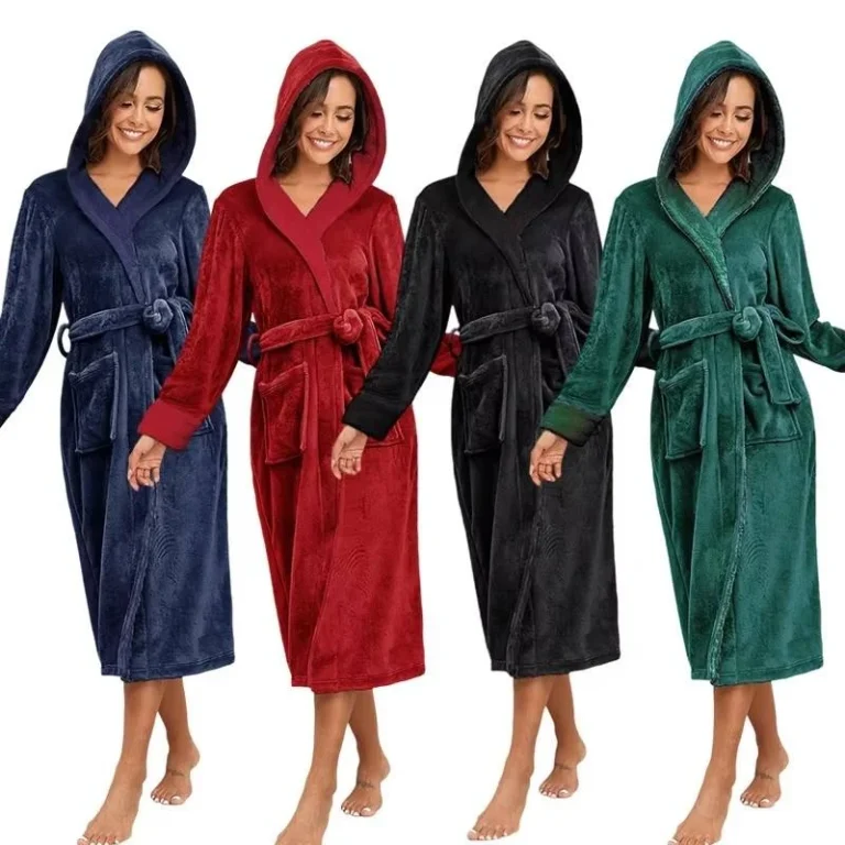 CHINEE Whosale Custom Thickened Flanne Robe and Lengthened Warm Hooded Bathrobe