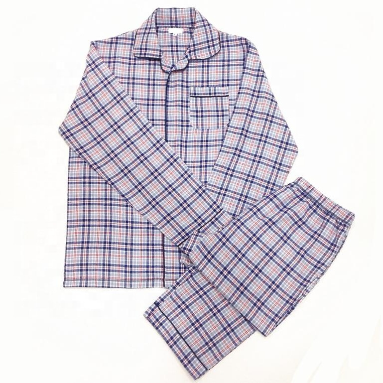 CHINEE Winter Men's & Women's Plus Size Embroidered Simple Long Sleeve Cotton Woven Plaid Sleepwear Private Label Pajamas