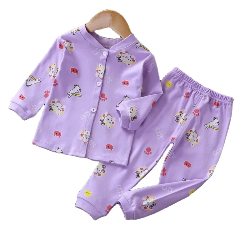 CHINEE-Winter-Thermal-Kids-100-Cotton-Cartoon-Pattern-Long-Sleeve-Sleepwear-Set-for-Infant-Baby-Girls-1