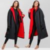 CHINEE Winter Waterproof Surf Hooded Beach Robe Printed Sport Change Clothes Dry Bathrobe