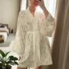 CHINEE Women Floral Print Cotton Crepe Robe Soft Double Gauze Muslin Kimono Loungewear Custom Manufacturer