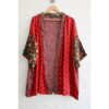 CHINEE Women Handmade Silk Kimono Robe Long Printed Bridal Nightgown Soft Luxury Lounge Wear