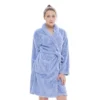 CHINEE Women Kimono Cotton Fleece Lightweight Robe Short Knit Soft Microfiber Sleepwear Ladies Loungewear S-XXL Bathrobe