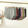 CHINEE Women Modal Sleep Bottoms Comfortable Female Solid Color Pajama Shorts With Ruffles Hem Summer Thin Casual Loose Home Clothes