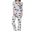CHINEE Women Night Dress Solid Woven Loose Fit Pajama Set Casual Long Sleeve Elastic Waist Polyester Lightweight Breathable Summer