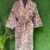 CHINEE Women Paisley Loungewear Robe Kimono Bathrobe Belted Long Sleepwear Home Wear
